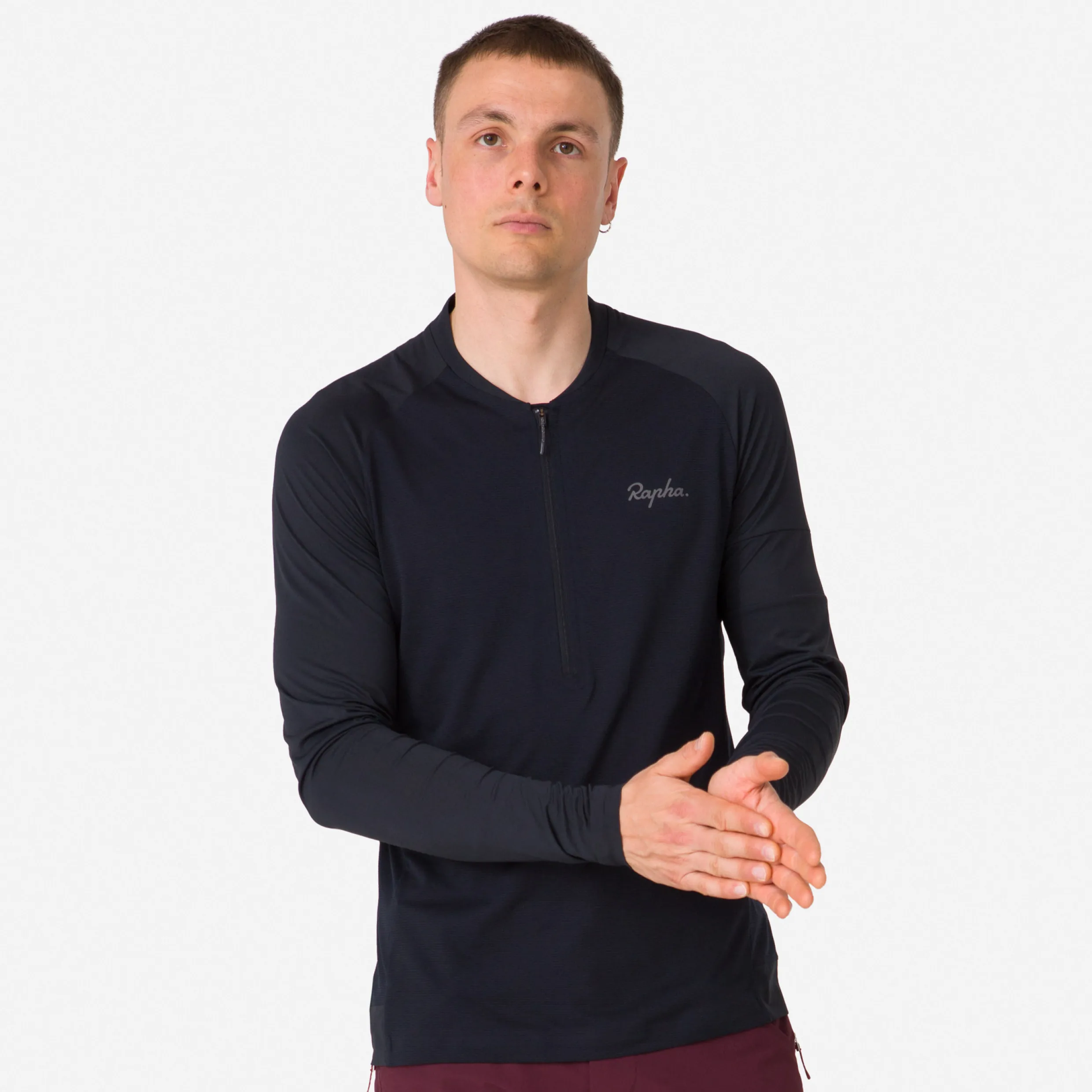 Rapha Men's Explore Long Sleeve Zip Neck Tech T-shirt
