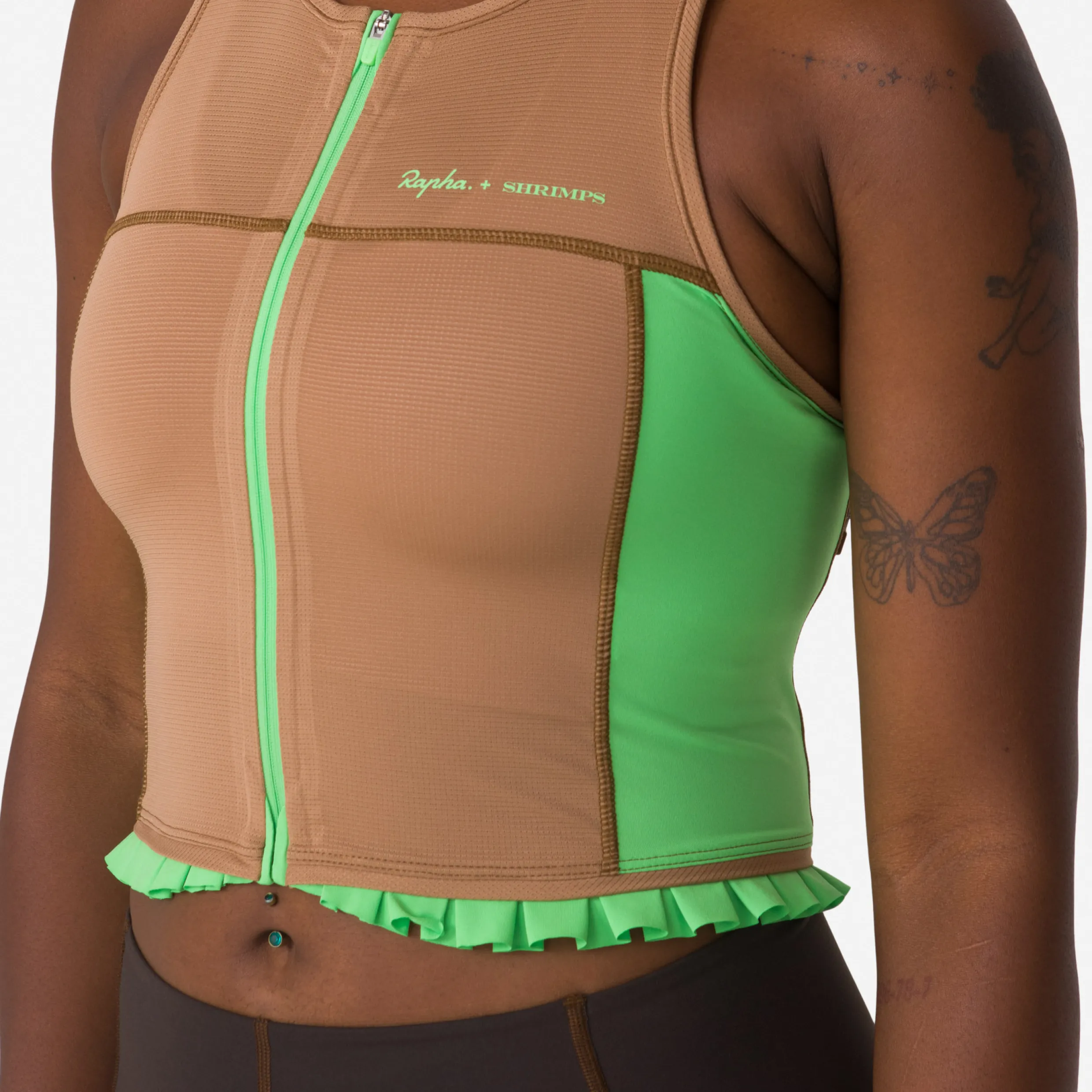 Women Rapha + Shrimps Cropped Zip Tank